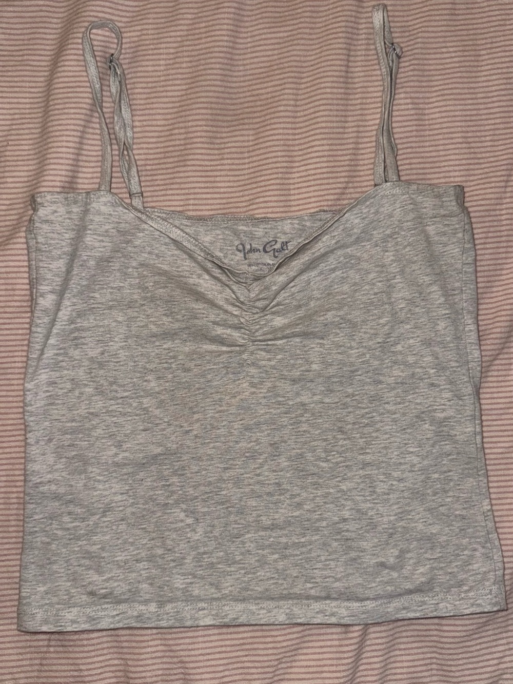 Brandy Melville Light Gray Ruched Front Cami